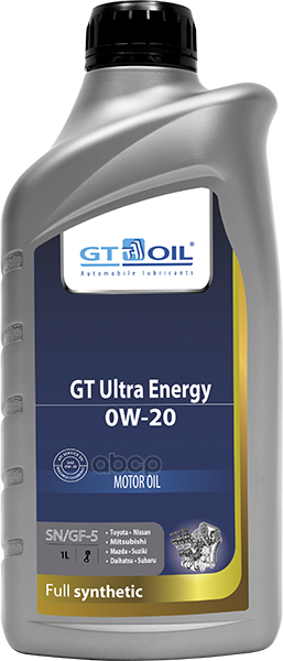 GT OIL Масло Моторное 0W20 Gt Oil 1Л Синтетика Gt Ultra Energy Api Sn/Gf-5 (Бензин)