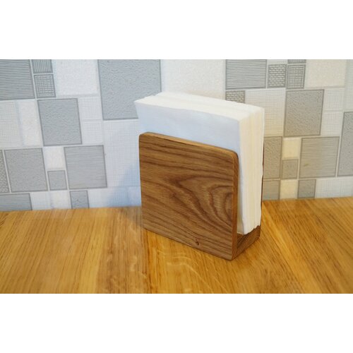 Салфетница деревянная из массива дуба/салфетница для дома и офиса