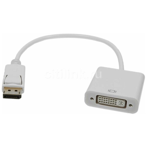 Переходник Display Port DisplayPort (m) - DVI (f), белый переходник display port minidisplayport m vga f белый