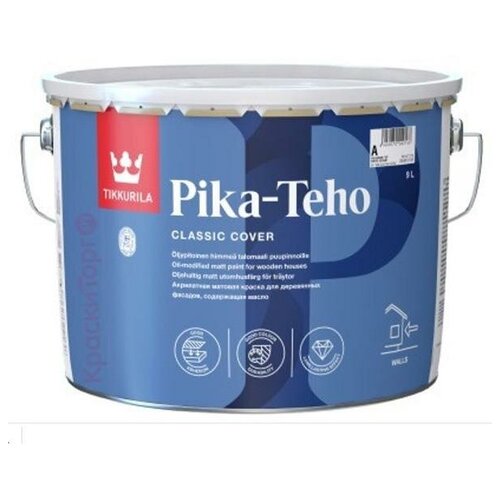 Краска для деревянных фасадов Tikkurila Pika Teho (Тиккурила Пика-Техо) водная , вес:0,9 л , блеск: матовая , цвет: белый Tikkurila ТиккурилаПикаТехо