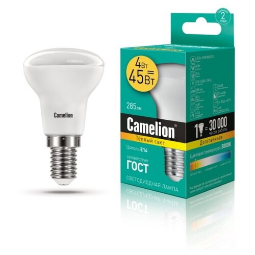 фото Светодиодная лампа camelion led4- r39/830/e14