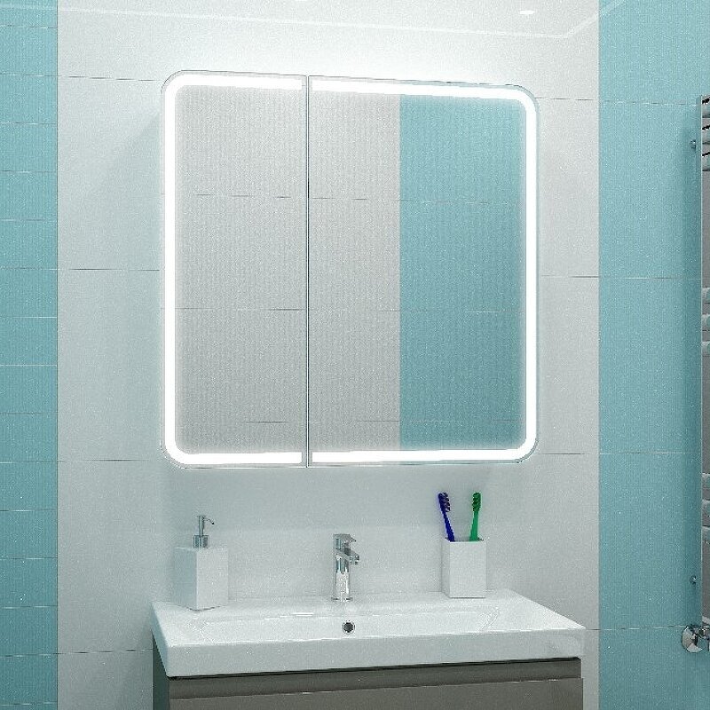 Зеркало-шкаф Континент Elliot Led 80 с подсветкой, с датчиком движения - фото №9