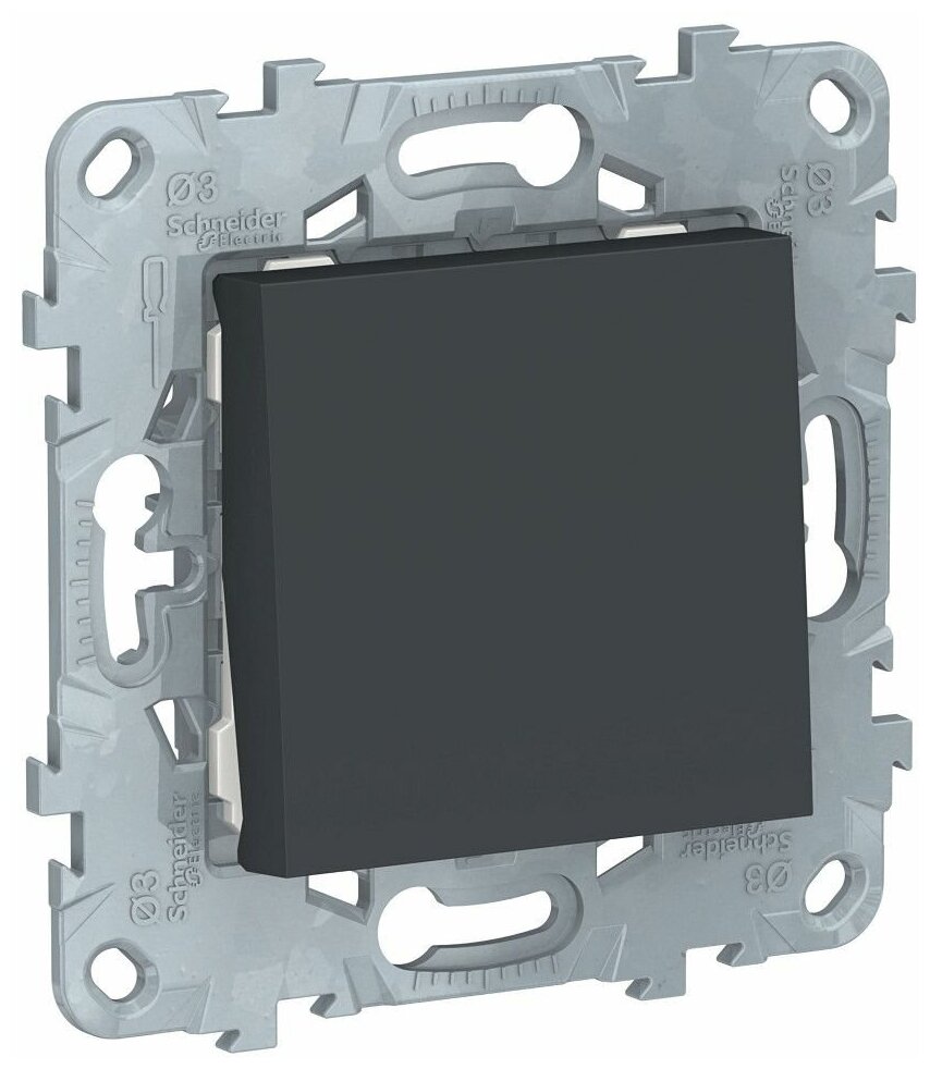 UNICA NEW Выключатель 1-клавишный, кнопочный, сх. 1, 10 A, антрацит Schneider Electric NU520654
