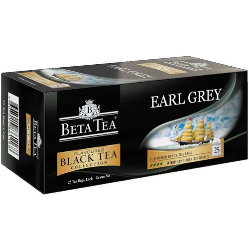 Чай в пакетиках черный листовой с бергамотом Эрл Грей, пакетированный 25 шт.