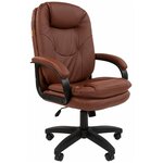 Chairman Офисные кресла Офисное кресло Chairman 668LT Россия черный пластик, экопремиум коричневый N (7114865) - изображение