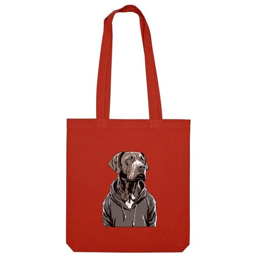 Сумка шоппер Us Basic, красный мужская футболка собака great dane s серый меланж