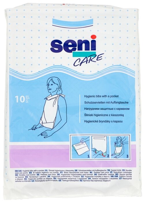 Нагрудник Seni Care защитный с карманом