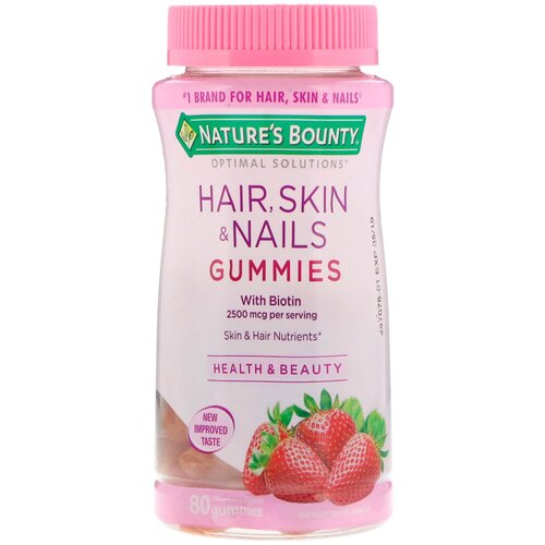 Пастилки Nature's Bounty Hair, Skin & Nails Gummies with Biotin, 1.3 г, 80 шт.