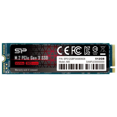 фото Внутренний ssd диск silicon power pci-e x2 512gb, a80, m-series m.2 2280