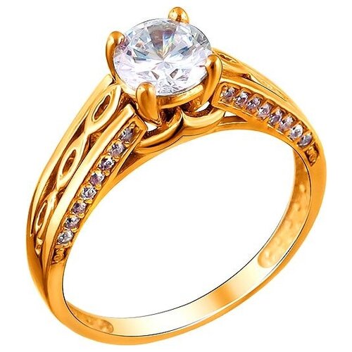 фото Кольцо с 33 фианитами из серебра с позолотой 01к1511440а эстет