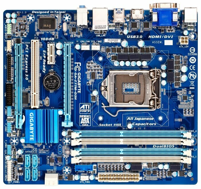 Материнская плата GIGABYTE GA-Z77M-D3H (rev. 1.0)