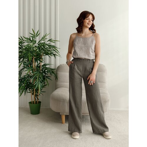 фото Брюки kayros, размер 44, коричневый