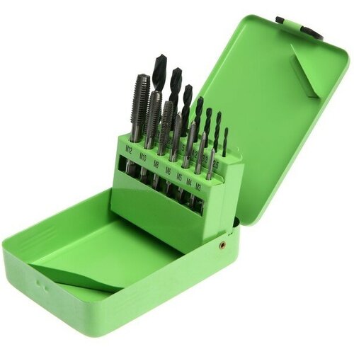 Набор сверл и метчиков тундра, 2.5 - 10.2 мм и М3 - М12, 15 предметов