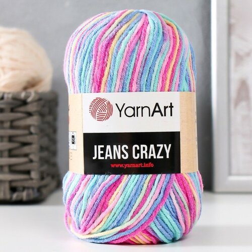 Пряжа Jeans crazy 55% хлопок, 45% акрил 160м/50гр (7205 принт)