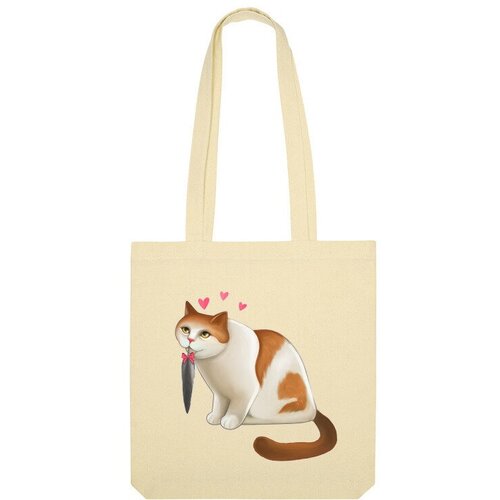 Сумка шоппер Us Basic, бежевый мужская футболка влюбленный кот с пером 2xl серый меланж