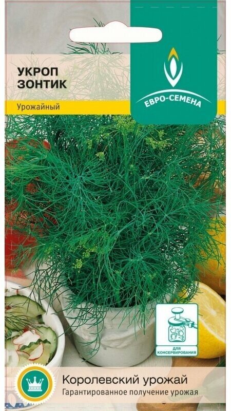 Укроп Зонтик. Семена. Среднеранний сорт. Период от всходов до срезки на зелень 33-40 дней до уборки на специи 65-80 дней. Раннее формирование зелени