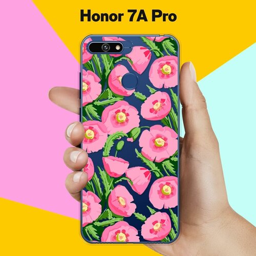 Силиконовый чехол Узор из цветов на Honor 7A Pro силиконовый чехол узор из ленивцев на honor 7a pro