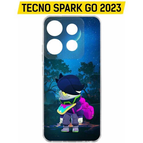 Чехол-накладка Krutoff Clear Case Brawl Stars-Орочи Эдгар для TECNO Spark Go 2023 чехол накладка krutoff clear case brawl stars спайк для tecno spark go 2023