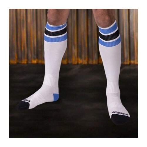 фото Носки - гетры "neon socks - white/neon blue/black" / barcode berlin / белый / размер s