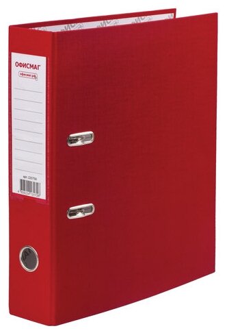 Папка-регистратор офисмаг с арочным механизмом, покрытие из ПВХ, 75 мм, красная, 225750