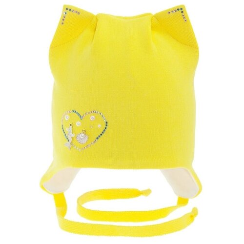 фото Шапка для девочки озеро весны, цвет ярко-желтый, весна-осень, размер 50-52 mialt