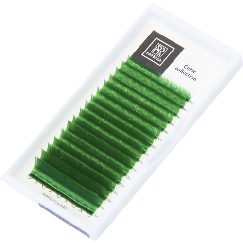 BARBARA Цветные ресницы для наращивания зеленые mix 0,07 / C / 7-15 mm / Зеленые ресницы Барбара микс 0.07 С 7-15мм