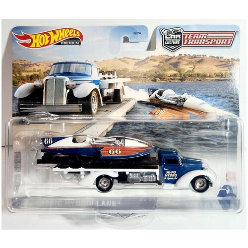 Модель коллекционная Hot Wheels Team Transport Hydroplane with Speed Waze трек hot wheels kidztech slot car track set 83115