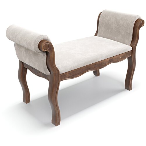 Банкетка Зельт 6, велюр, бежевый, стиль скандинавский лофт, в прихожую и спальню