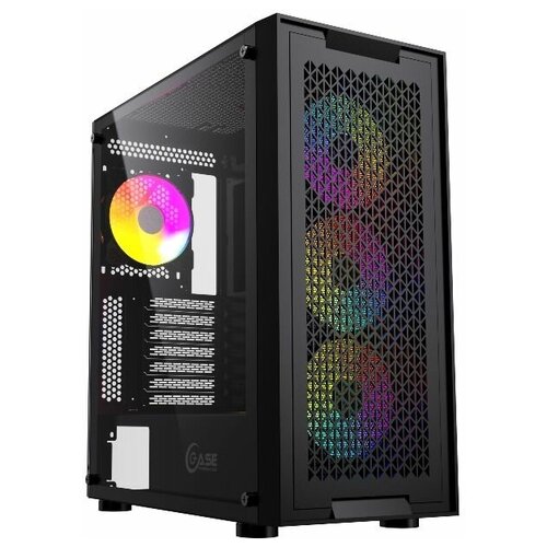 Корпус Powercase Attica X4B черный (CAEB-L4) powercase корпус attica x4b tempered glass 4x 120mm 5 color fan чёрный e atx caeb l4