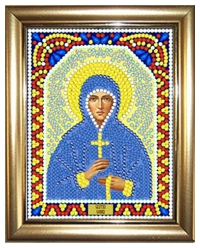 Алмазная мозаика "Святая София" 10,5Х14,5см в подарок золотая рамка для готовой работы