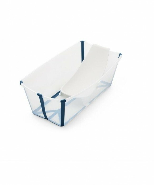 Ванночка с горкой Flexi Bath Bundle Tub with Newborn Support Transparent Blue