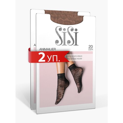 Носки Sisi, 20 den, 2 пары, размер 0 ( one size), бежевый носки philippe matignon 8 den 2 пары размер 0 one size бежевый