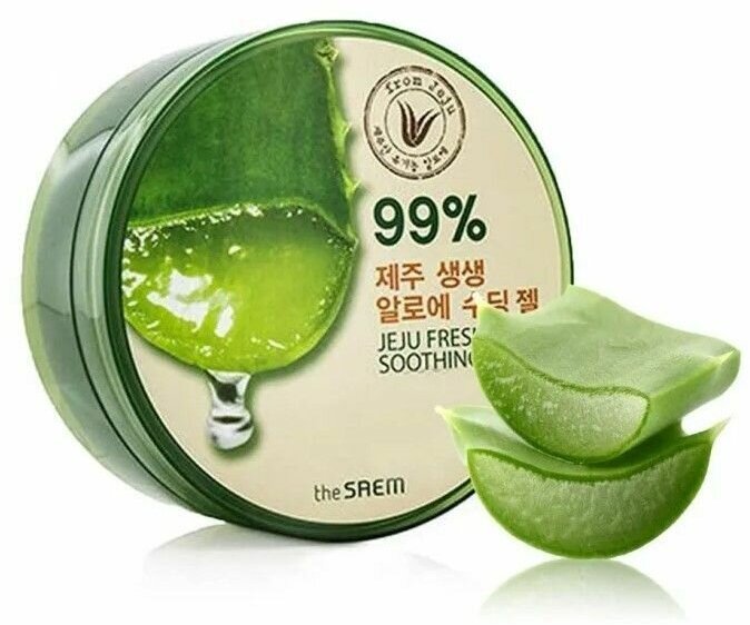 Гель с алоэ универсальный увлажняющий The Saem Jeju Fresh Aloe Soothing Gel 99% 300мл - фото №5