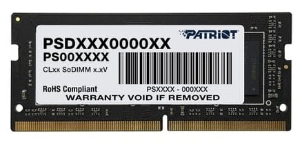 Оперативная память 4Gb DDR4 2666MHz Patriot Signature SO-DIMM (PSD44G266641S)