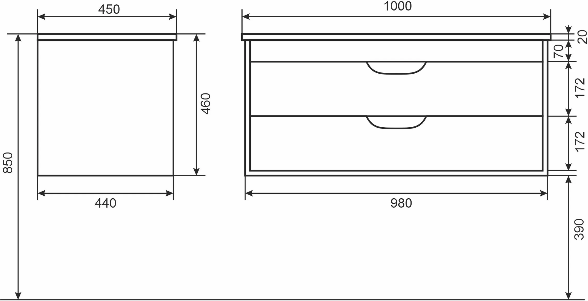 Тумба с раковиной для ванной Uperwood Modul (100 см, подвесная, матовая, белая) - фотография № 5