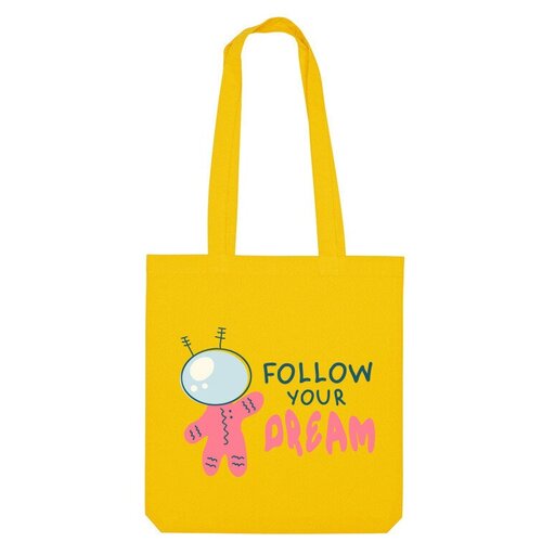 Сумка шоппер Us Basic, желтый рюкзак текстильный с карманом follow your dream