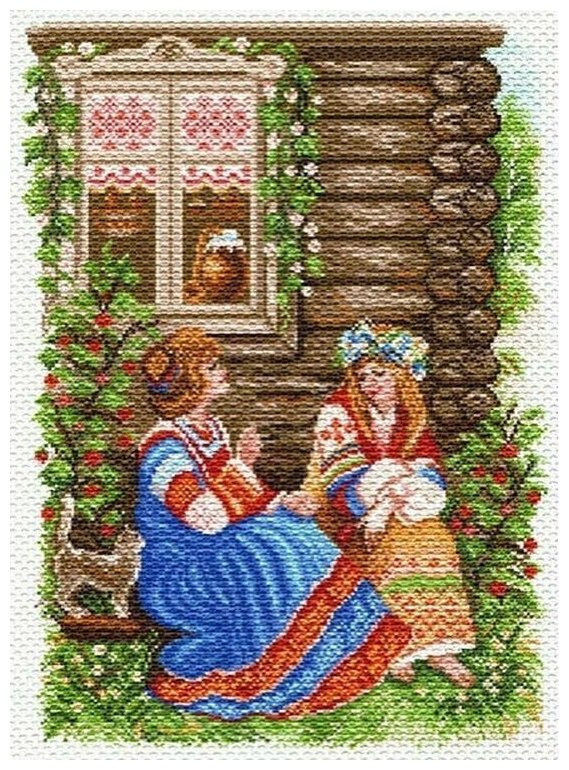 Рисунок на канве Матренин Посад "Деревенские посиделки", 37x49 см