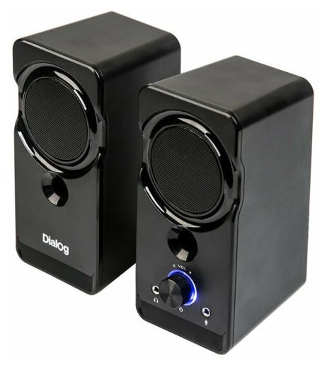 Колонки DIALOG Stride AST-22UP BLACK - акустические колонки 2.0, 8W RMS, черные, питание от USB