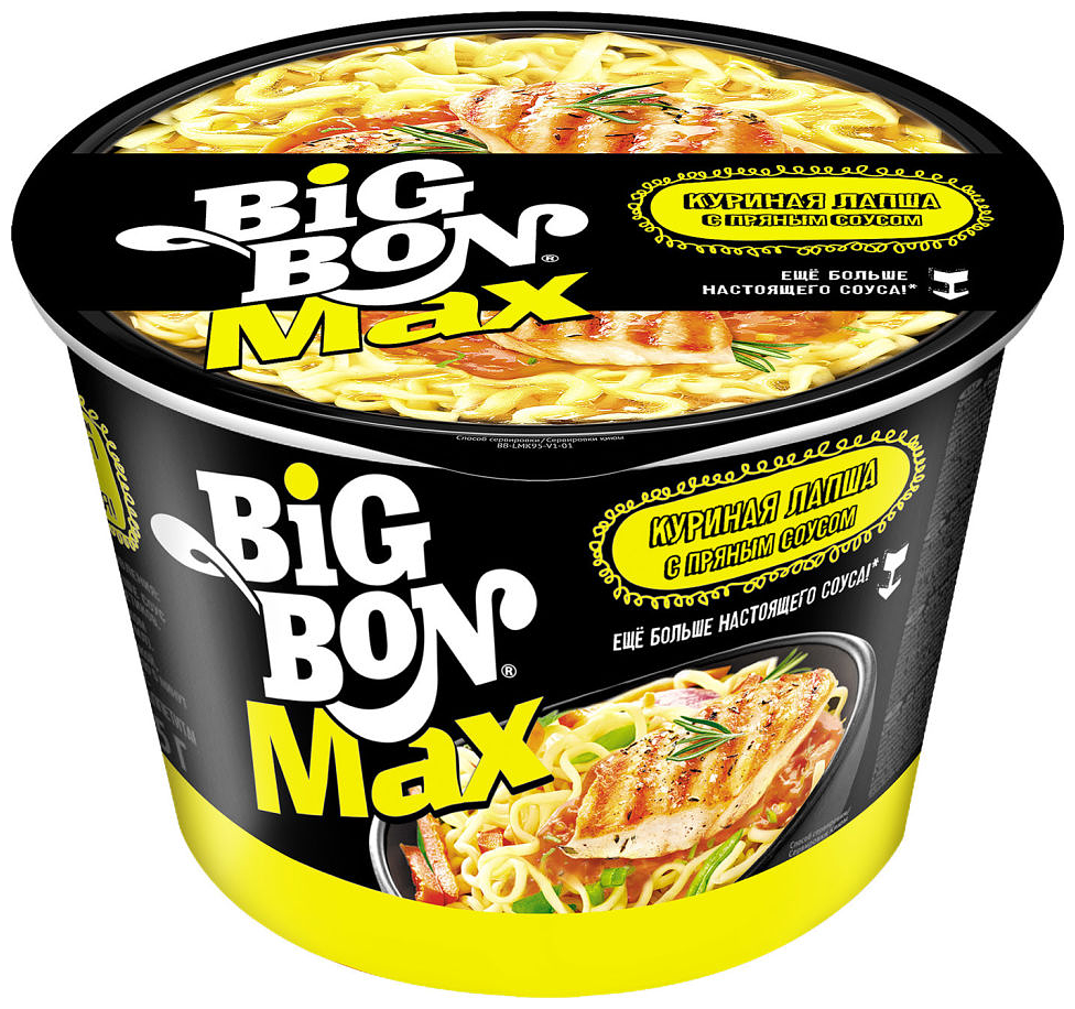 Лапша Big Bon Max курица стак 95г