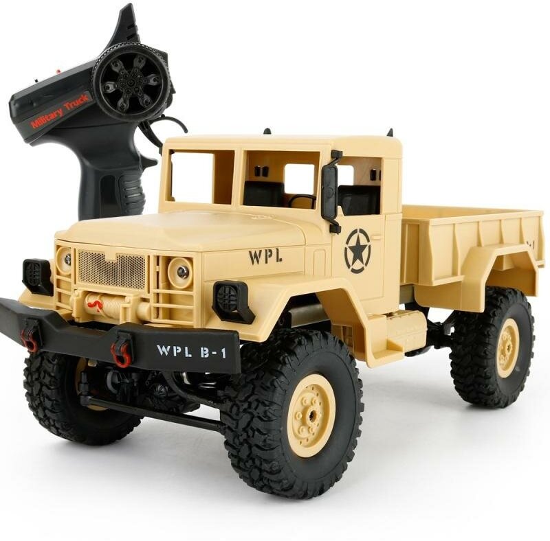 Радиоуправляемый краулер WPL Military Truck 4WD RTR масштаб 1:16 2.4G - WPLB-14R-Yellow