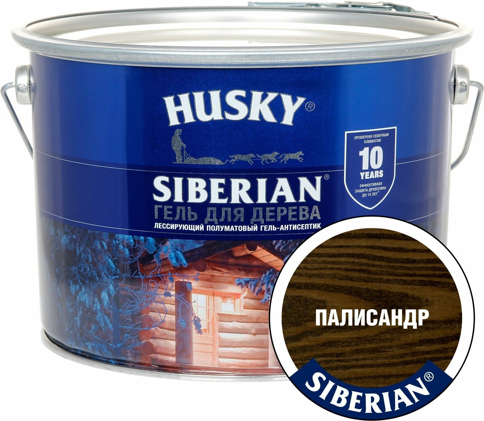 Антисептик-гель HUSKY Siberian палисандр 9 л полуматовый