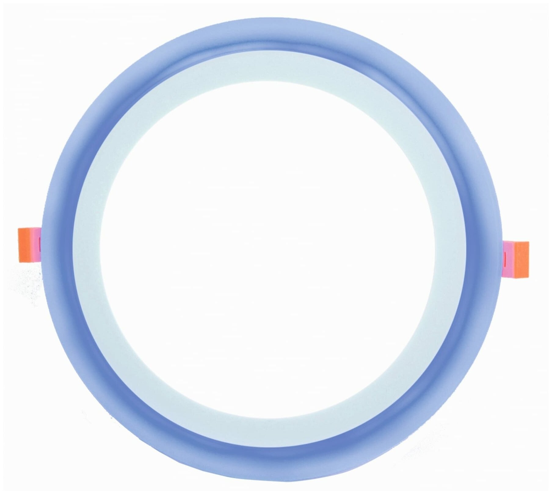 LEEK светильник светодиодн. встр. 16(12+4)W(900+300lm) 6K/голуб. подсветка круг d195(вр160)x30 6740 (арт. 564077)