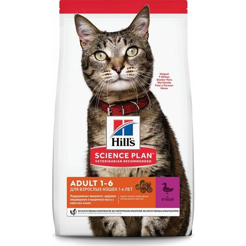 Сухой корм Hill's Science Plan для взрослых кошек для поддержания жизненной энергии и иммунитета, с уткой, 10 кг