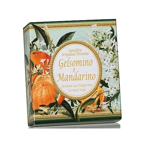 Saponificio Artigianale Fiorentino Мыло кусковое Jasmine & Tangerine, 100 г