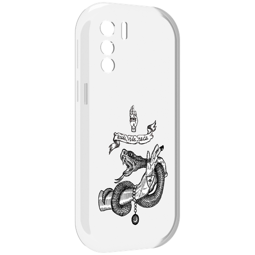 Чехол MyPads змея на руке рисунок для UleFone Note 13P задняя-панель-накладка-бампер