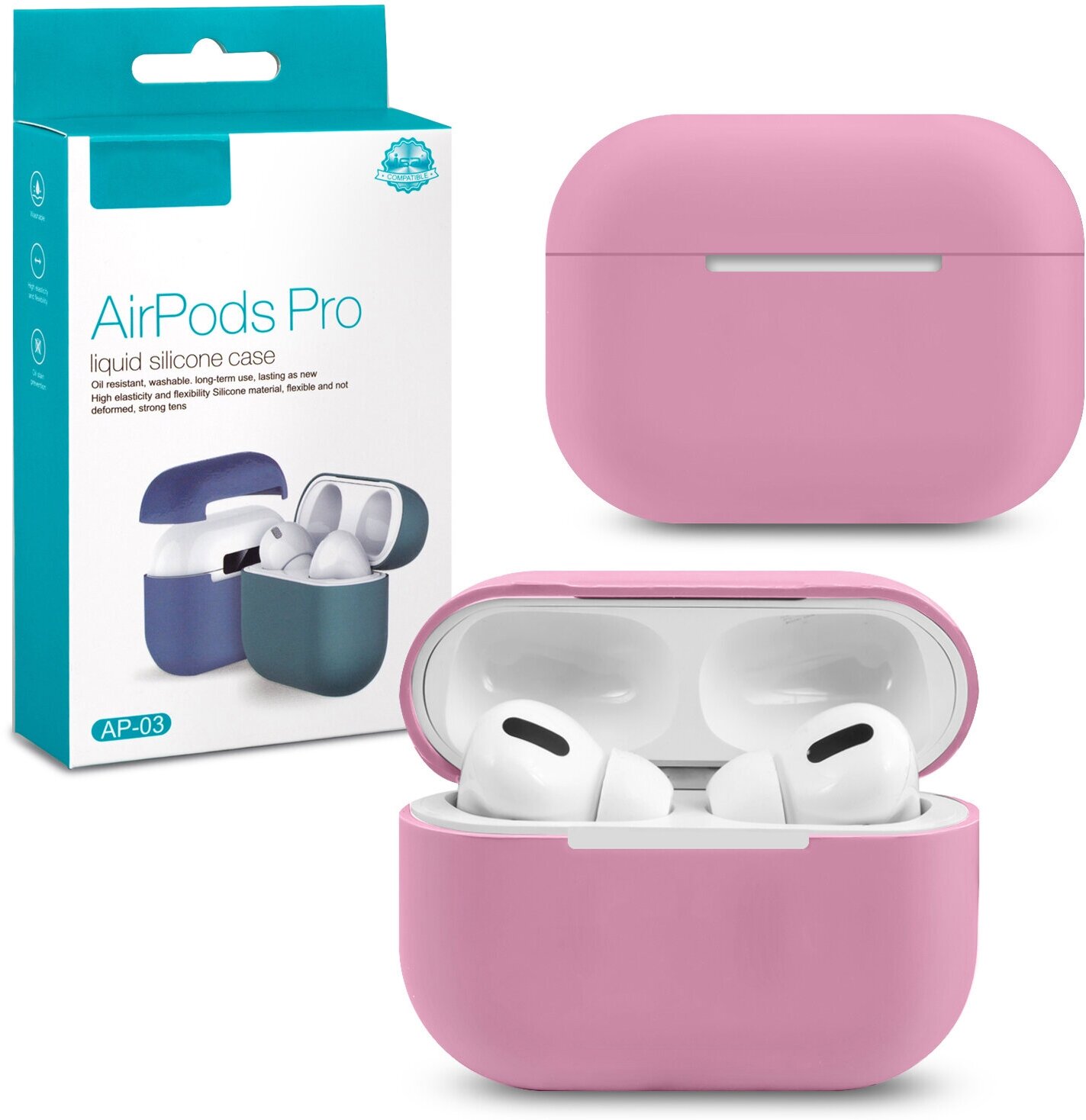 Силиконовый чехол для AirPods Pro сиреневый / чехол для аирподс про лиловый / чехол для airpods pro isa