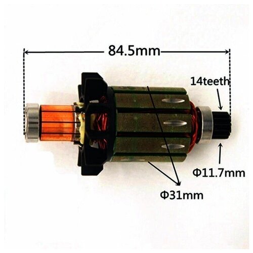 Ротор (якорь) Makita BDF458, LXPH03 для шуруповерта (619496-0) редуктор в сборе подходит для шуруповерта аккумуляторного makita bhp448 bhp458 dhp458 lxph03