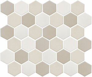 Керамическая мозаика StarMosaic LB Mix ANTISLIP Hexagon бежевая 32,5х28,2 см