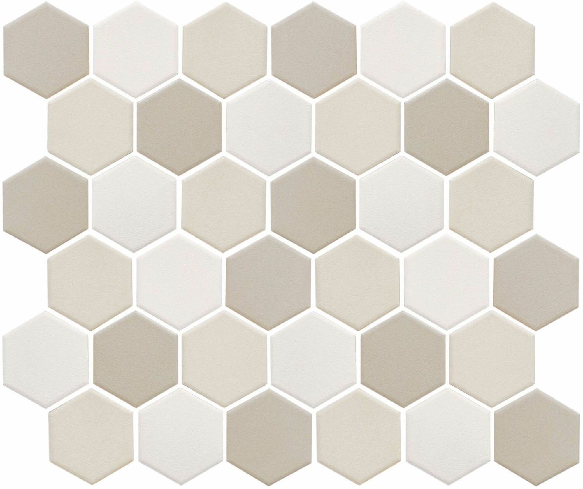 Керамическая мозаика StarMosaic LB Mix ANTISLIP Hexagon бежевая 32,5х28,2 см