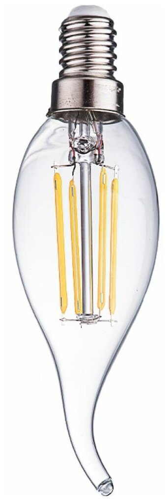 фото Лампа светодиодная нитевидная прозрачная свеча на ветру СW35 7 Вт 6500 К Е14 Фарлайт